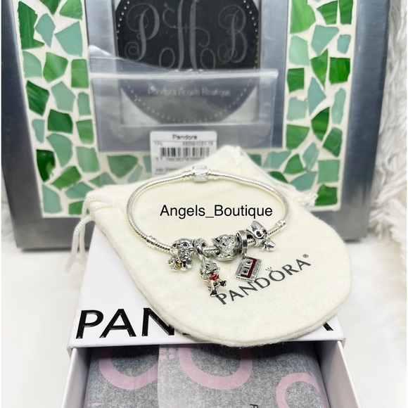 New Pandora Moments Marvel Logo Clasp Snake Chain Bracelet & Charms - Picture 1 of 8